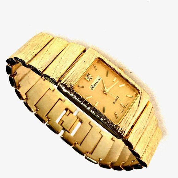 Rovika Quartz Texture Tank Dress Watch main image 6
